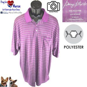 Wrangler XXL George Strait Performance S/S Polo Pocket Light Plum Check MGSK25P